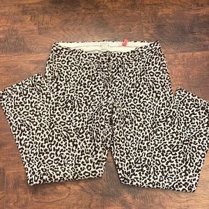 J Crew leopard linen pants size 6